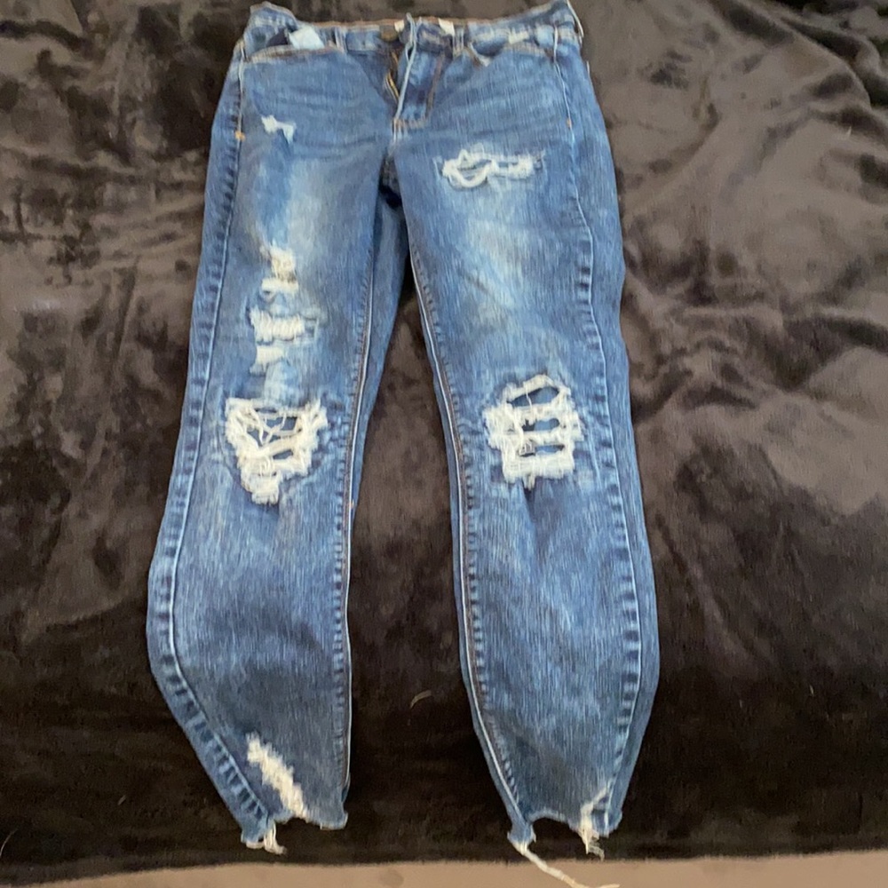 Blue jeans ripped